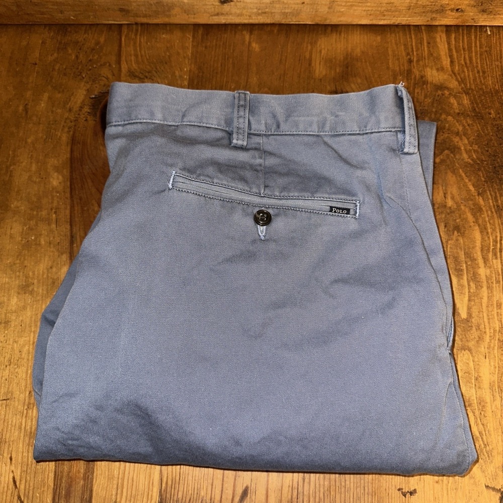 Polo Ralph Lauren Pants Mens Big 40T Tall (39x32.5) Blue Classic Fit Flat Front